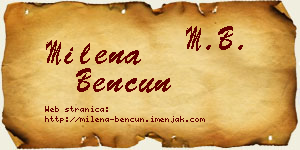 Milena Bencun vizit kartica